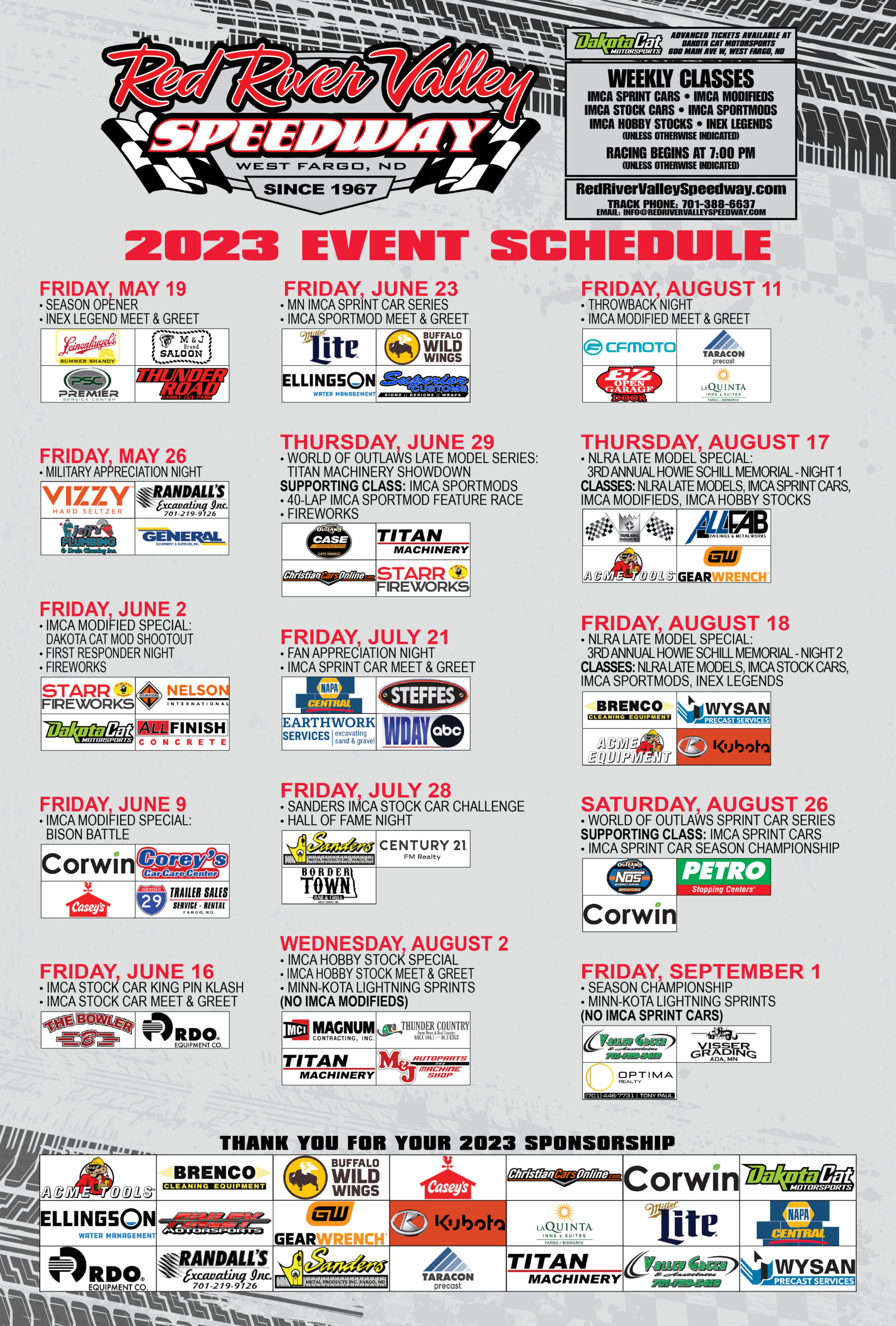 SCHEDULE – Red River Valley Speedway